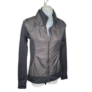 Lululemon Size 4 Black Lightweight Full Zip Hidden Hooded Jacket Running